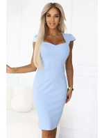 Elegantní midi šaty s výstřihem model 21146240 - numoco