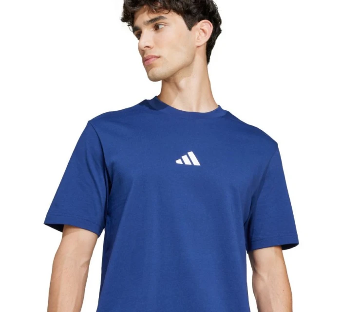 Pánské tričko adidas Essentials Small Logo Single Jersey modré JF1093 pánské Pánské tričko adidas Essentials Small Logo Single Jersey modré JF1093 pánské