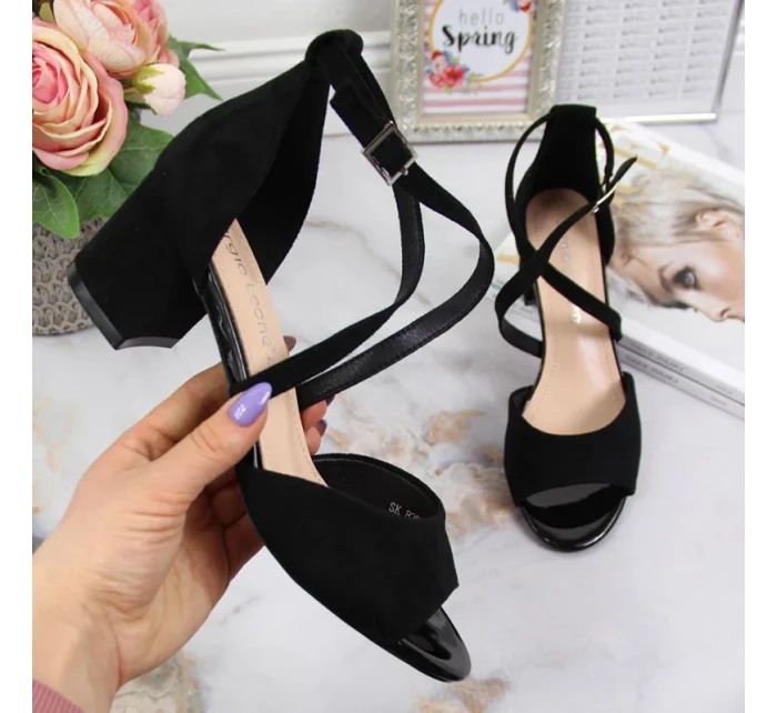 Černé sandály na jehlovém podpatku W model 21777516  Sergio Leone - Inny