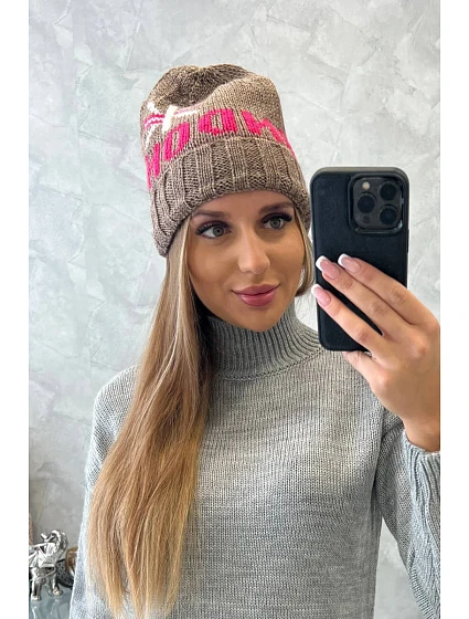 Dámská čepice London model 18752265 mocca - K-Fashion