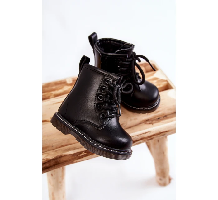 Dětské Kožené Kozačky Se Zipem Černe Omua Dětské Kožené Kozačky Se Zipem Černe Omua