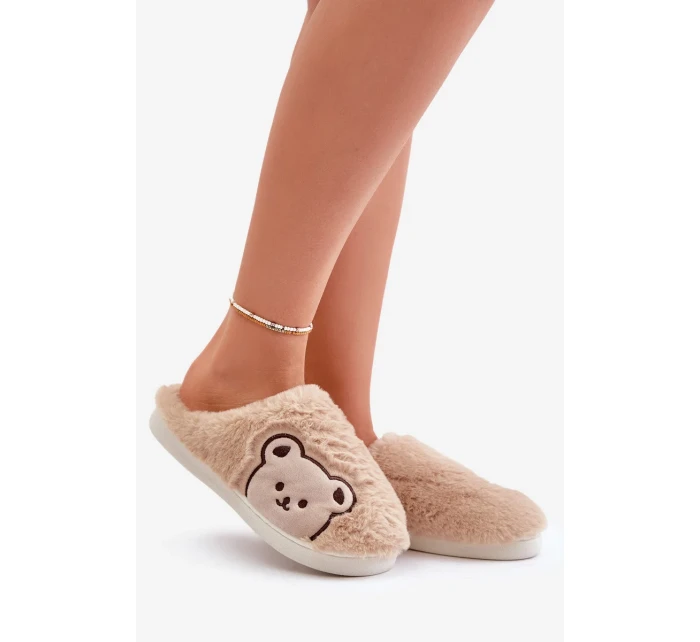 Dámské Pantofle S Medvídkem Béžové model 20655559 - Kesi