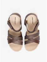 Výborné  sandály hnědé dámské platforma