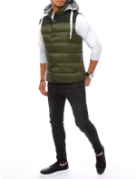 Pánská vesta s kapucí zelená FashionStreet TX3935