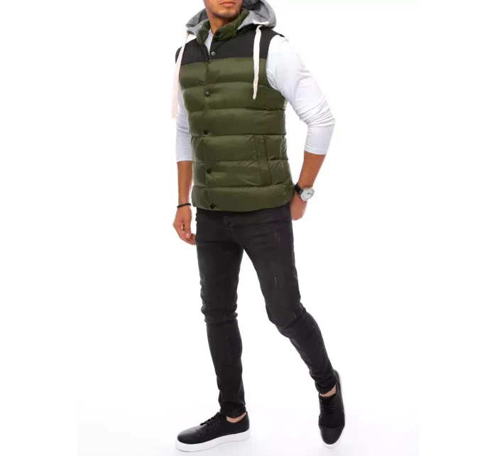 Pánská vesta s kapucí zelená FashionStreet TX3935