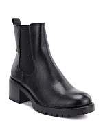 Dámské kotníkové boty na podpatku, zateplené, černé, Potocki SZ12742 Dámské kotníkové boty na podpatku, zateplené, černé, Potocki SZ12742