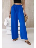 Kalhoty se širokými nohavicemi chrpově modrá Kalhoty se širokými nohavicemi chrpově modrá