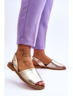 Zazoo 40327 Kožené nášlapné sandály zlaté Zazoo 40327 Kožené nášlapné sandály zlaté