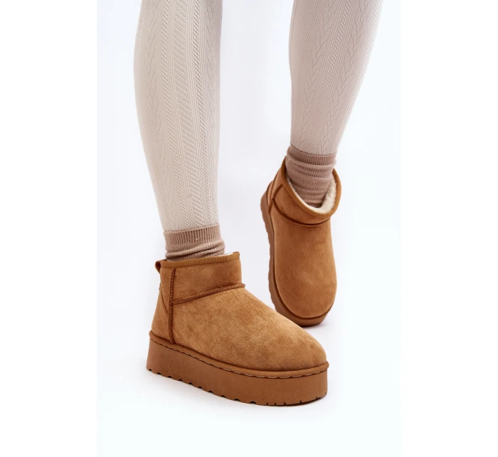 Boty Na Platformě Kožešinou Camel model 21639721 - Boto