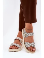 Dámské Sandały Z Materiálu Na Platformě Béžové Leriot Dámské Sandały Z Materiálu Na Platformě Béžové Leriot