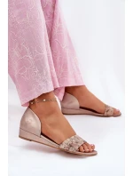 Kožené sandály model 21697441 zlaté - Maciejka Kožené sandály model 21697441 zlaté - Maciejka