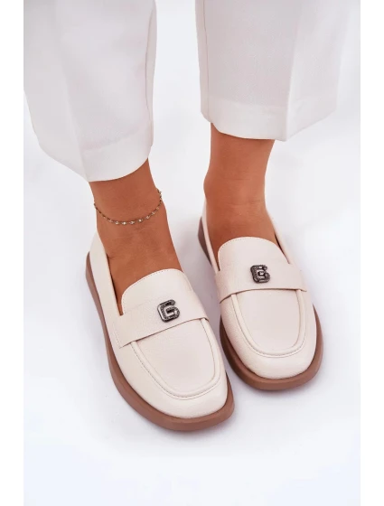 Dámské elegantní mokasíny s dekorativním detailem Vinceza – béžové Dámské elegantní mokasíny s dekorativním detailem Vinceza – béžové