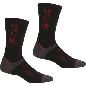 Pánské ponožky Regatta RUH041 2Pair Wool Hiker  QDD černé