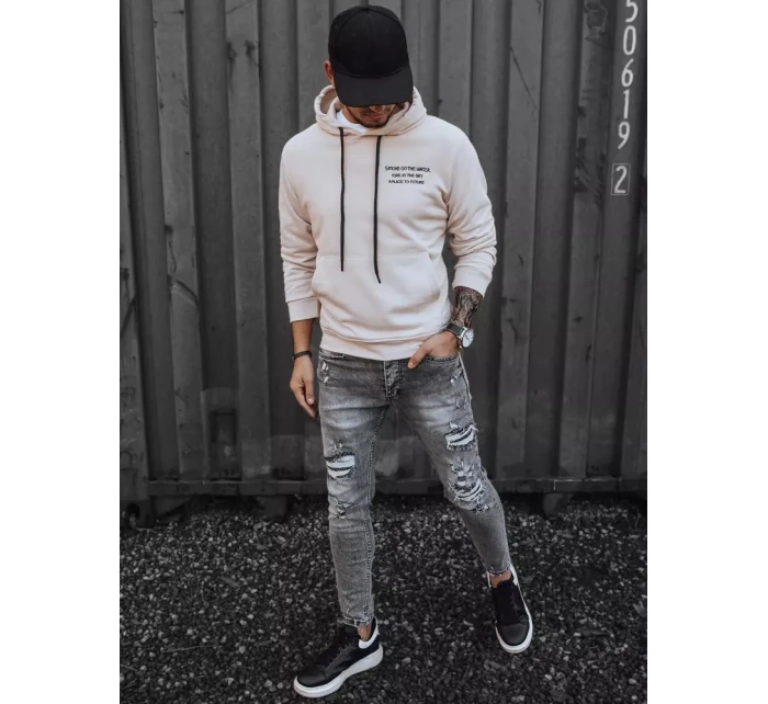 Pánská mikina v barvě ecru Dstreet BX5461