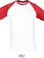 SOL'S Funky Pánské 2-barevné raglánové tričko 25.1190 white/red