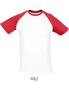 SOL'S Funky Pánské 2-barevné raglánové tričko 25.1190 white/red