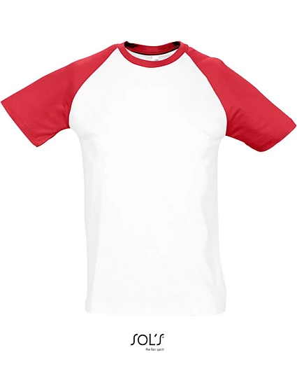 SOL'S Funky Pánské 2-barevné raglánové tričko 25.1190 white/red