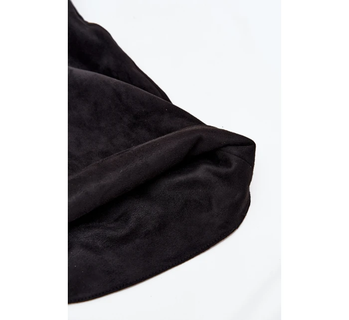 Vklouzávací dámské kozačky na podpatku z eko semiše černé Noretta