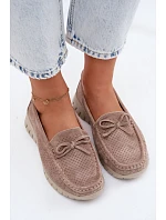 Dámské Mokasíny Z Přírodního Semiše S Mašlí Vinceza Béžové