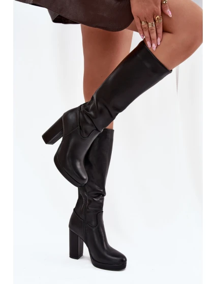 Kozačky na podpatku model 216794 Step in style Kozačky na podpatku model 216794 Step in style