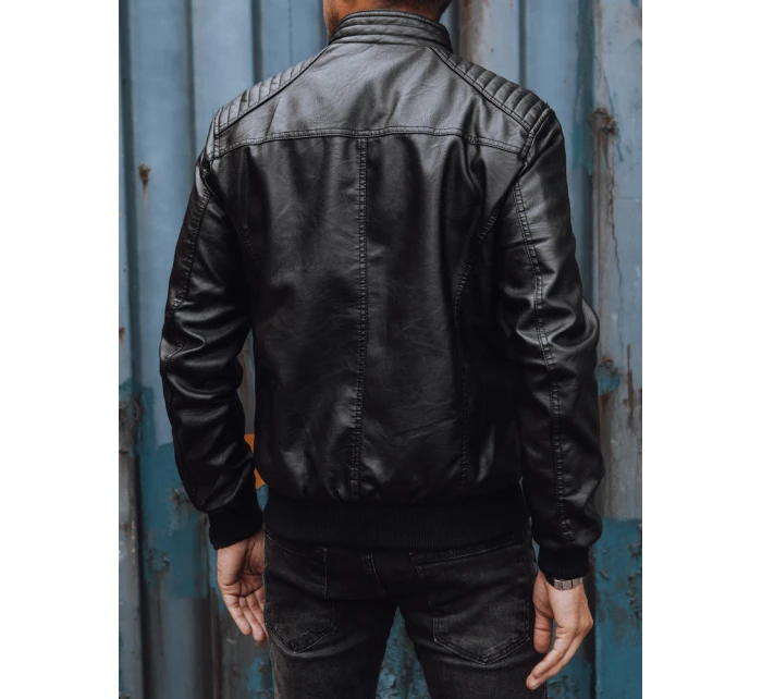 Pánská kožená bunda černá FashionStreet TX4739 Pánská kožená bunda černá FashionStreet TX4739