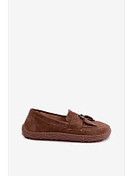 Mokasyny Barefoot z přírodního semiše Zazoo 10220 hnědé