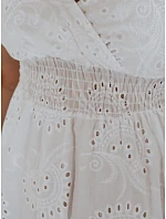 Bawełniana sukienka ażurowa maxi na ramiączkach biała FashionStreet EY2679 Bawełniana sukienka ażurowa maxi na ramiączkach biała FashionStreet EY2679