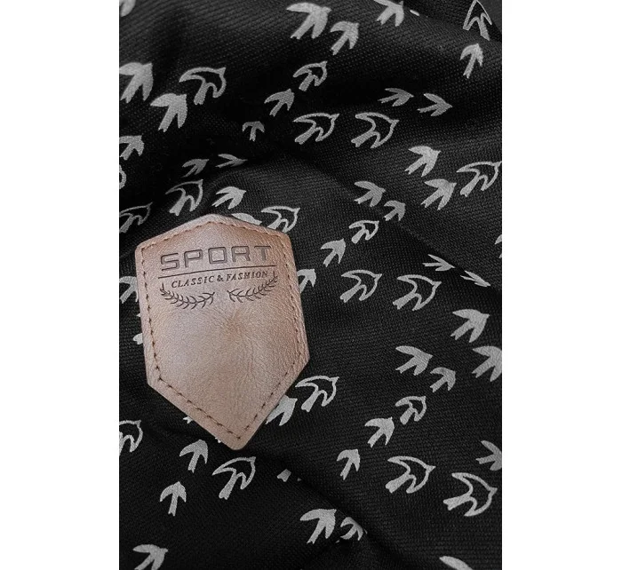 Černá sportovní mikina s kapucí a se vzorem model 21310448 - 6&8 Fashion