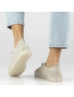 béžové kožené polobotky s podrážkou model 22097355 - FILIPPO béžové kožené polobotky s podrážkou model 22097355 - FILIPPO