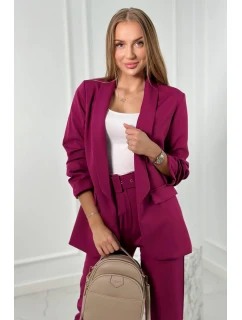 Elegantní souprava saka a kalhot švestka