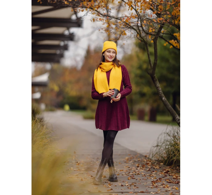 Dámský set šály a čepice Vuch Rowdy Set Yellow