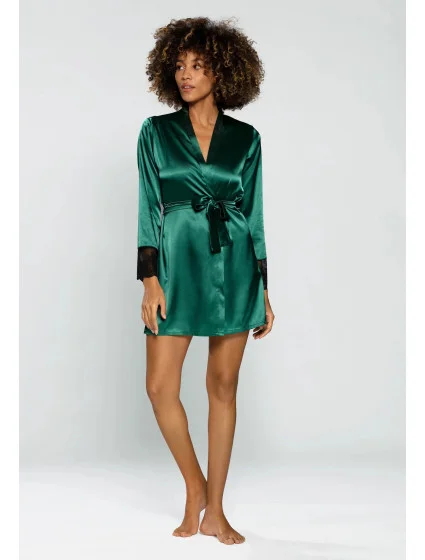 Dámský župan Housecoat Hailey tmavě zelená - DKaren