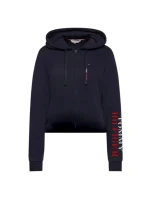 Zkrácená mikina s kapucí W UW0UW03938 tmavě modrá - Tommy Hilfiger Zkrácená mikina s kapucí W UW0UW03938 tmavě modrá - Tommy Hilfiger