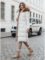 Dámská prošívaná zimní bunda s kožešinou STYLEBELLA bílá FashionStreet TY4610