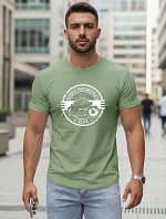 Pánské bavlněné tričko s potiskem motýlů světle zelené FashionStreet NX5088R
