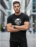 Tshirt męski z nadrukiem czarny model 22170667 - FashionStreet