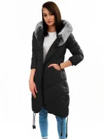 Černá dlouhá zimní bunda s kapucí model 21241716 - Libland Černá dlouhá zimní bunda s kapucí model 21241716 - Libland