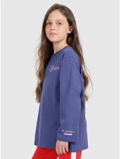 Dívčí tričko oversize s potiskem a dlouhým rukávem model 21877614 - 4F