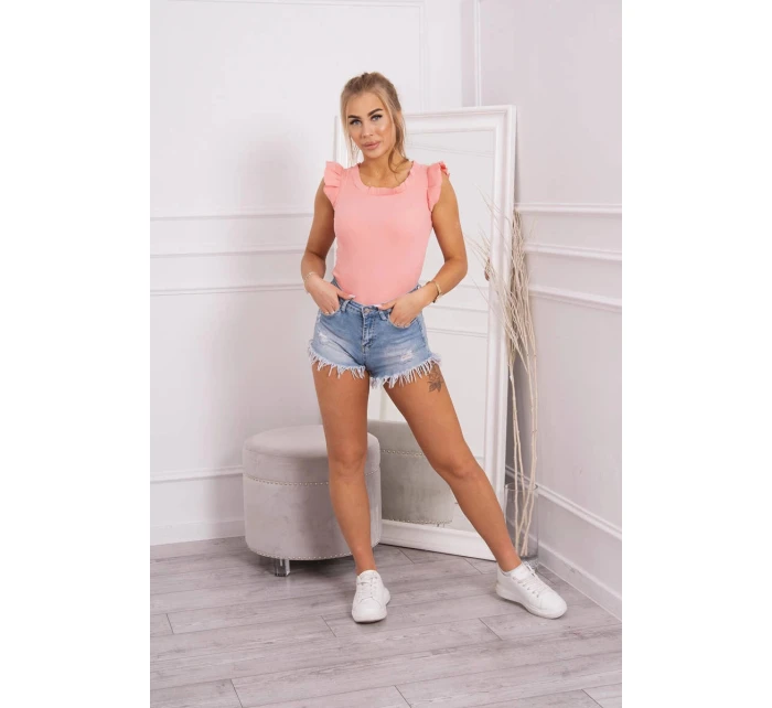 Halenka s volánky broskvová