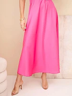 Dámská viskózová áčková sukně růžová