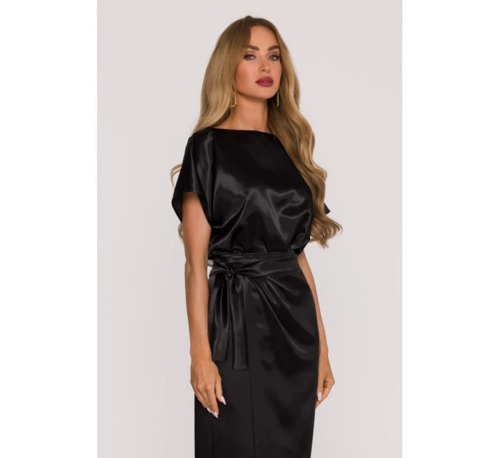 Saténové šaty v stylu černé model 21479280 - Moe