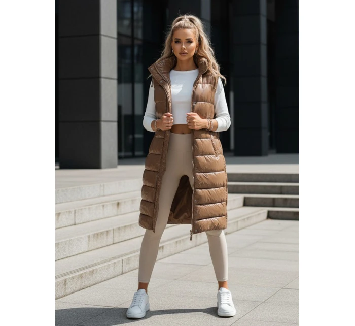 dámská prošívaná vesta v barvě camel Dstreet model 21970173 - FashionStreet