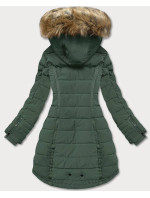 Zelená asymetrická dámská zimní bunda (M-21301)