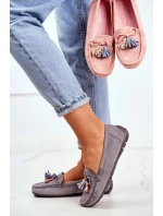 Dámské Semišové Mokasíny model 21530144 Šedé Donna Mia - EVENTO