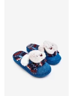 Dětské pantofle s tlustou podrážkou a medvídkem modré Dasca Dětské pantofle s tlustou podrážkou a medvídkem modré Dasca