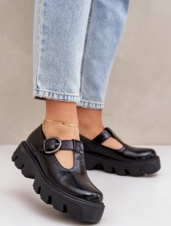 Lakované Kožené Polobotky S Přezkou Černé model 21683970 - Zazoo