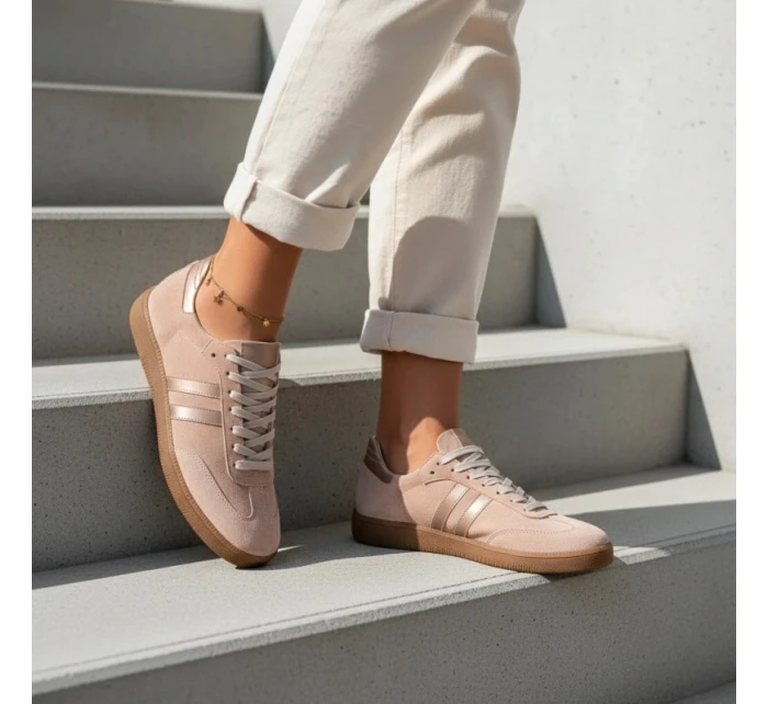 Zazoo N1068 Semišové Nízké Dámské Tenisky Špinavě Růžové