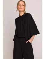 Kombinéza s širokými rukávy a zády černá model 20966199 - STYLOVE