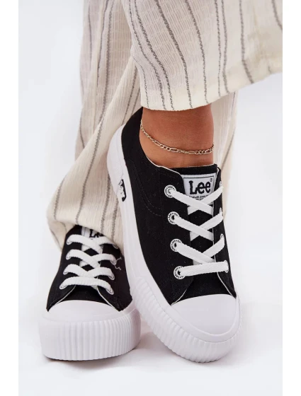 Dámské trampky na platformě LEE ISLA C WOMEN LOW – černé