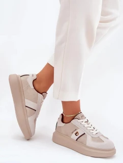 Dámské kožené tenisky na platformě Daniel Lopez Just Dare – béžové